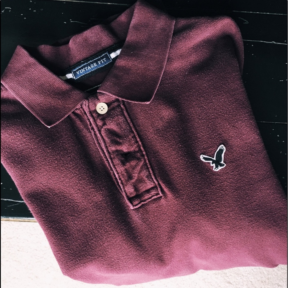 AMERICAN EAGLE, VINTAGE FIT POLO, WASHED OUT LOOK